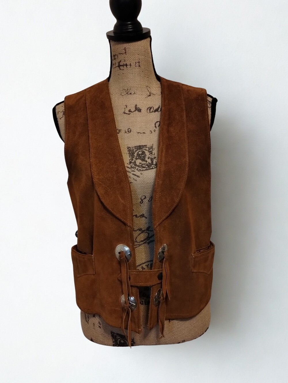 Vintage Leather Suede Western Vest Womens Size L